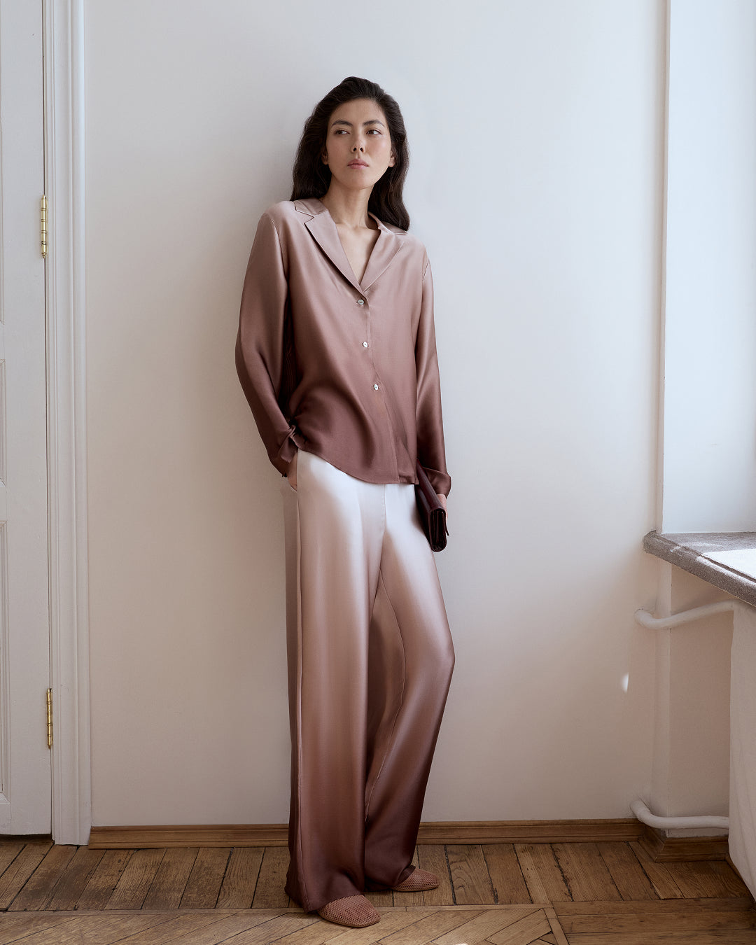 Mocha Fade Silk Shirt
