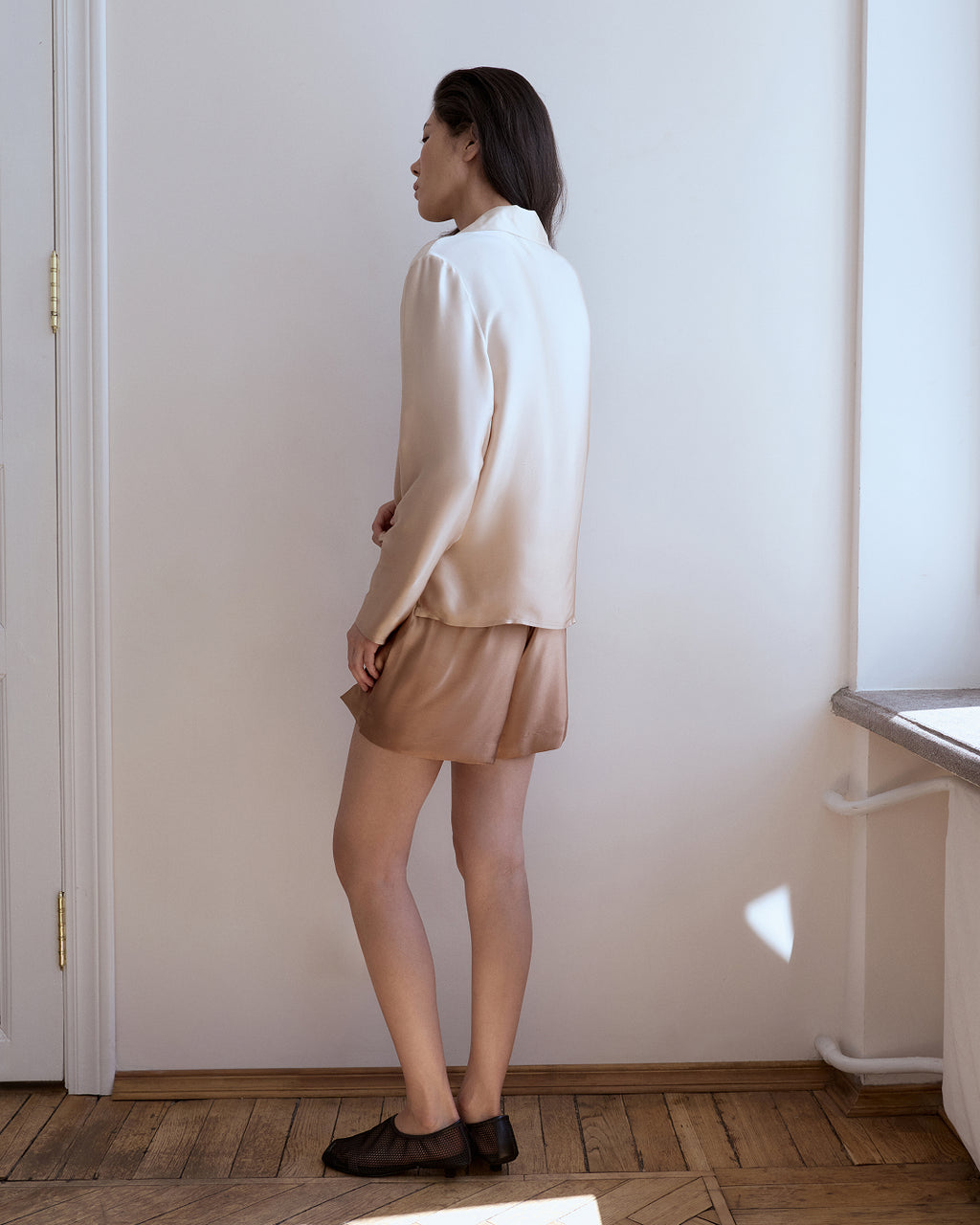 Golden Sand Silk Shorts