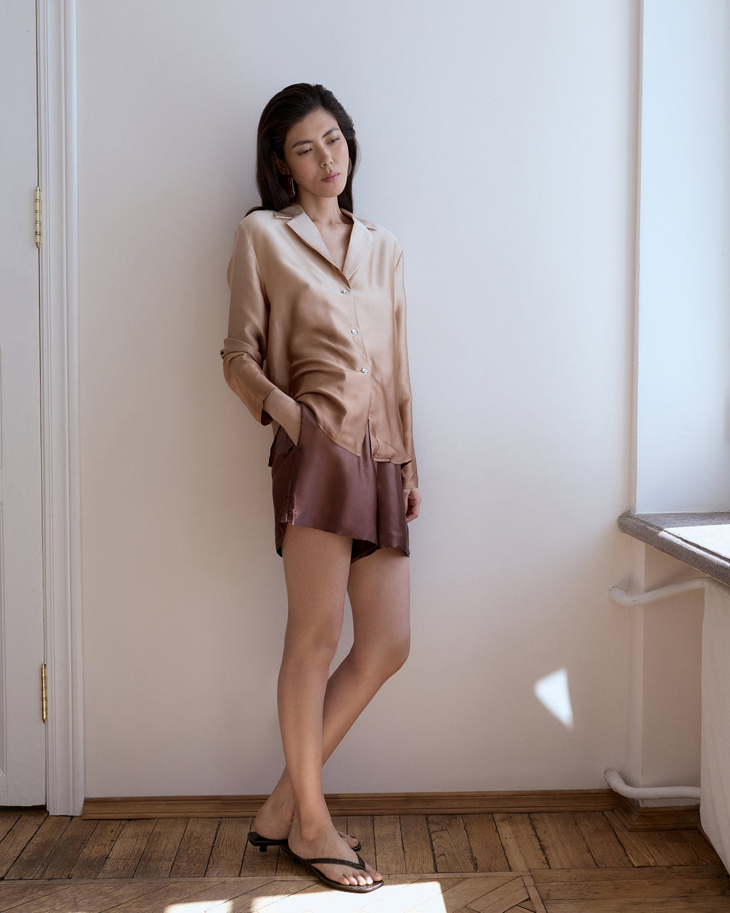 Mocha Fade Silk Shorts