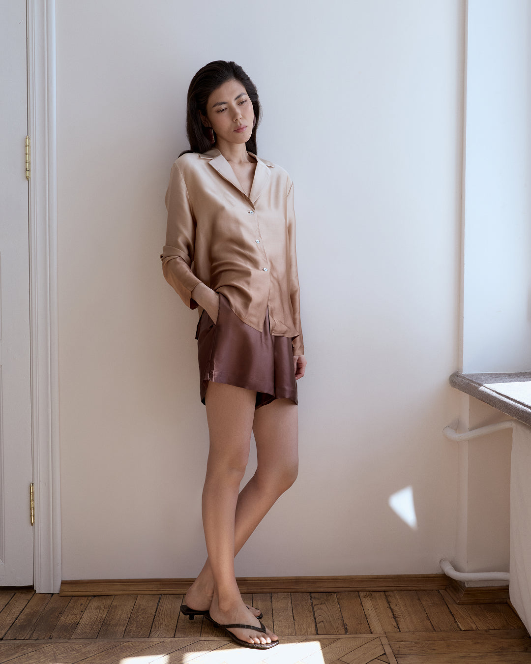Mocha Fade Silk Shorts