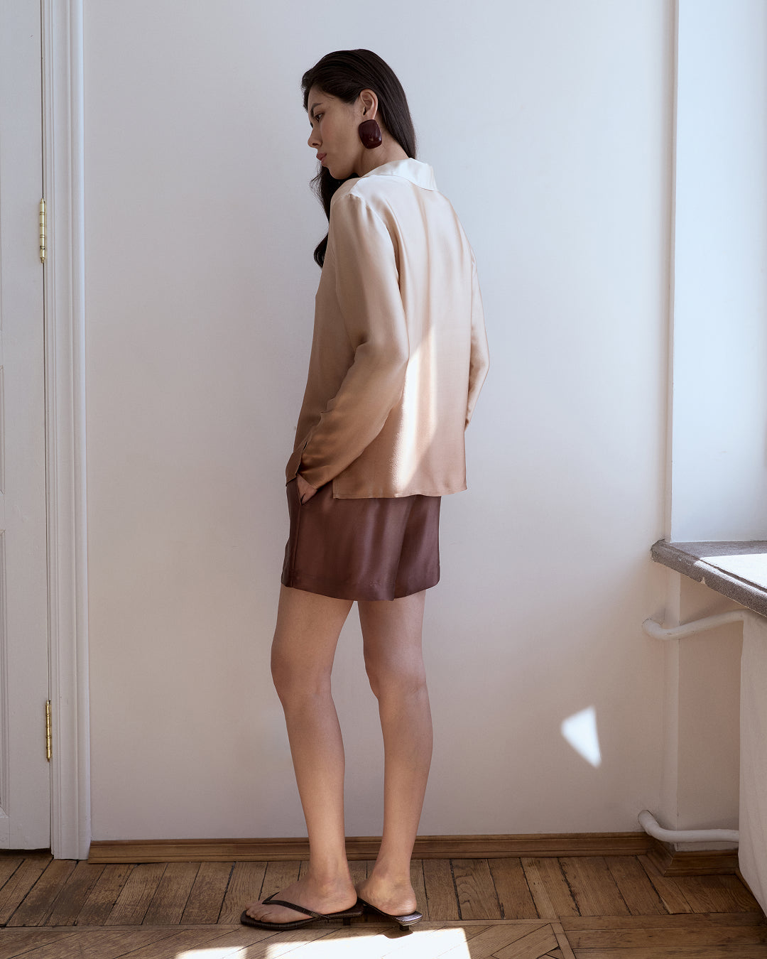 Mocha Fade Silk Shorts