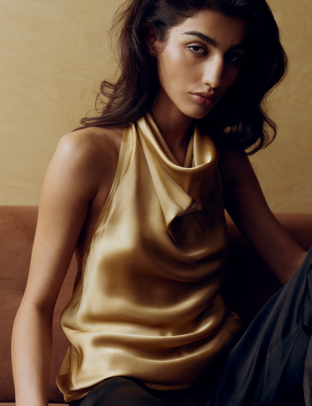 Golden Aura Cowl Top