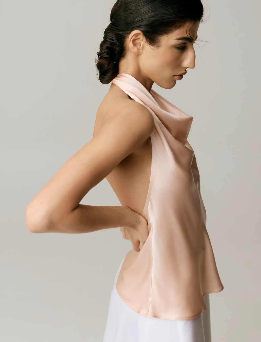 Cowl Top In Blush